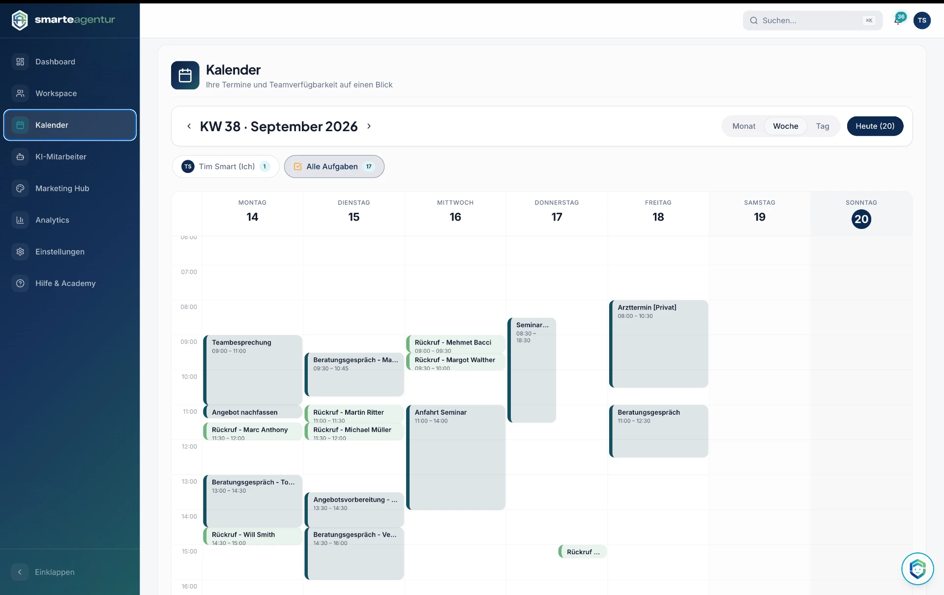 Termin im Team-Kalender