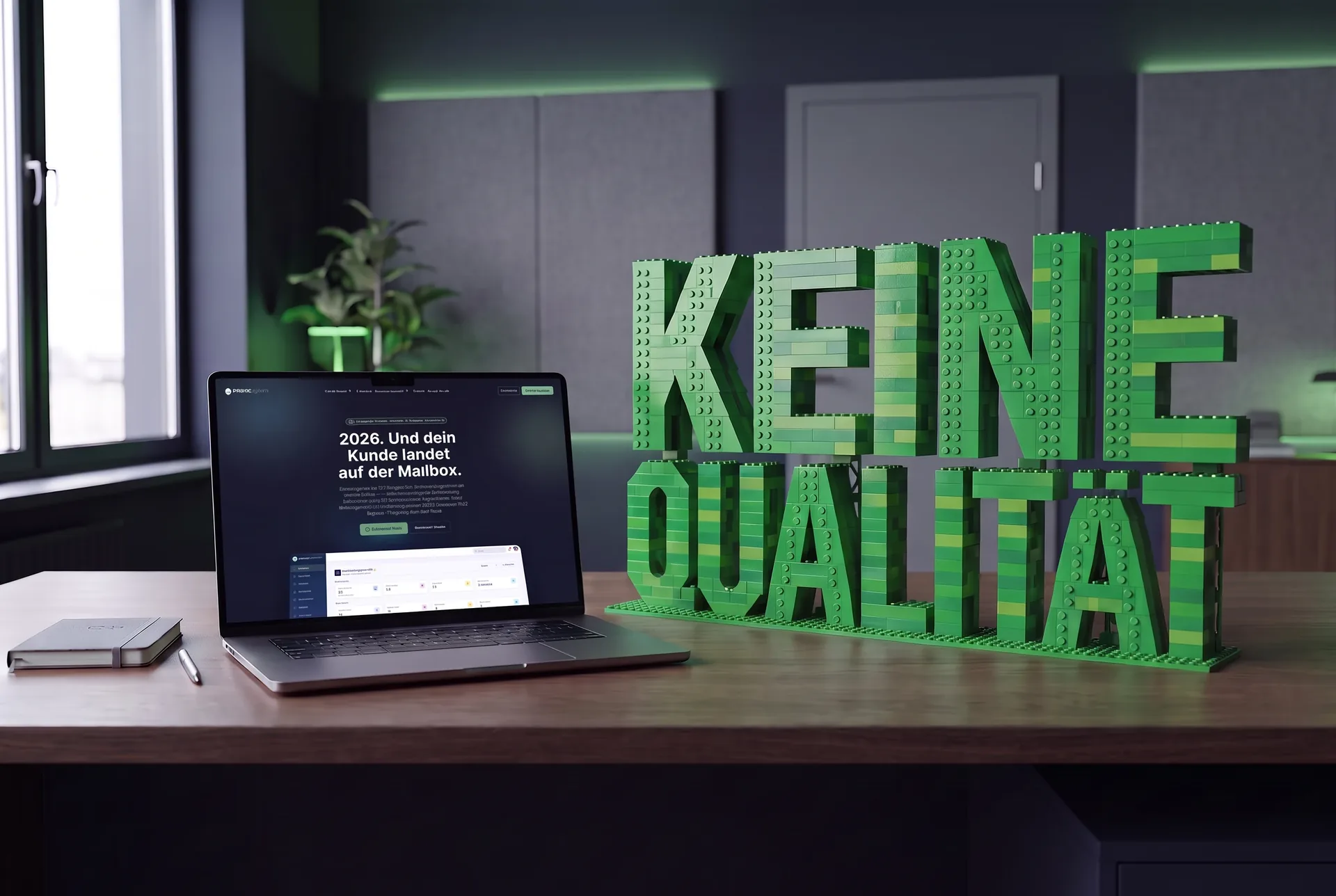 Schreibtischmotiv zum Thema Leads und Termine